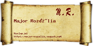 Major Rozália névjegykártya